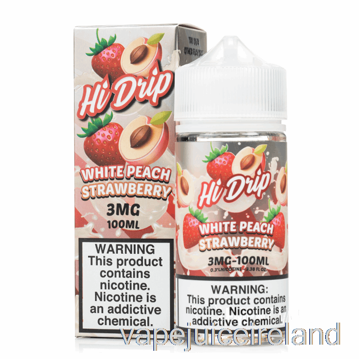 Vape Juice White Peach Strawberry - Hi-Drip - 100mL 0mg